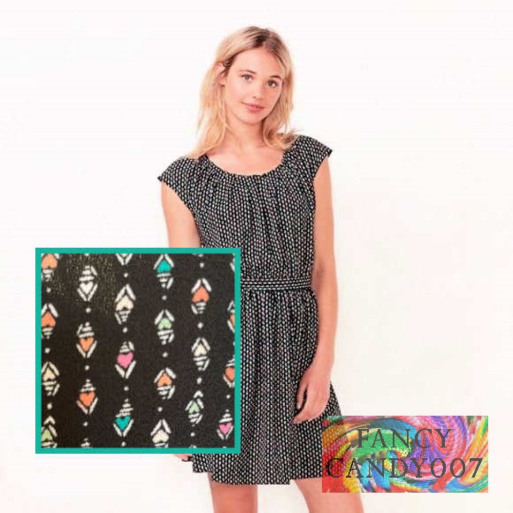 LC Lauren Conrad  Pleated Neck Heart Printed Shift Dress Size XXL Black Multi - Picture 7 of 7